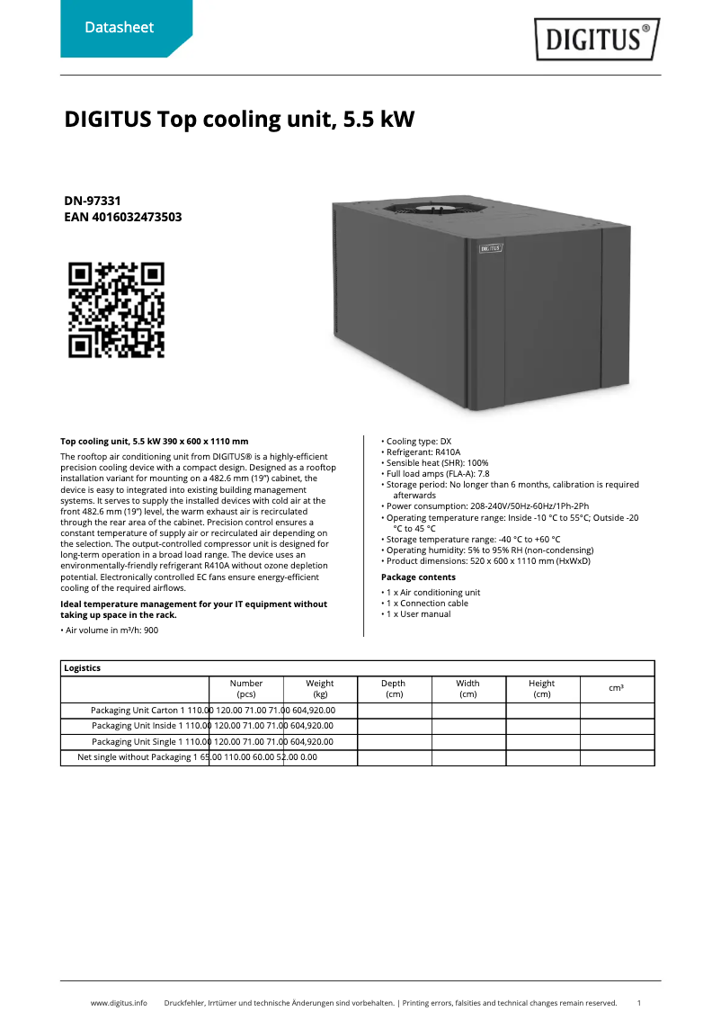 Image de la première page du manuel de l'appareil DN-97331