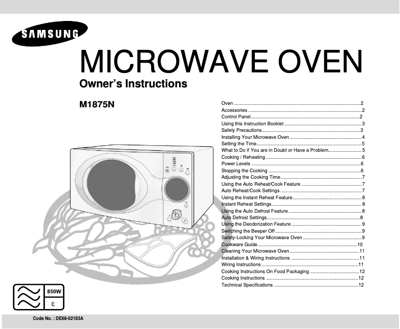 Page n°1 - Manuel utilisateur Samsung M1875N-S