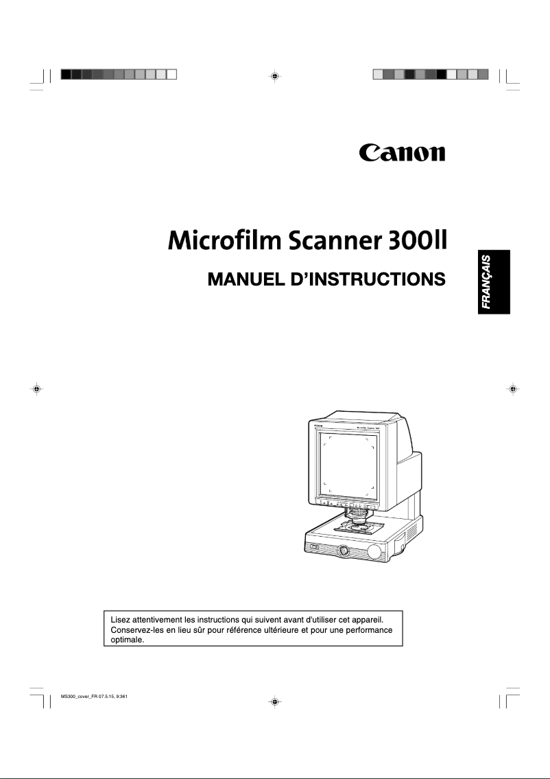 Page 1 de la notice Manuel utilisateur Canon Microfilm Scanner 300II