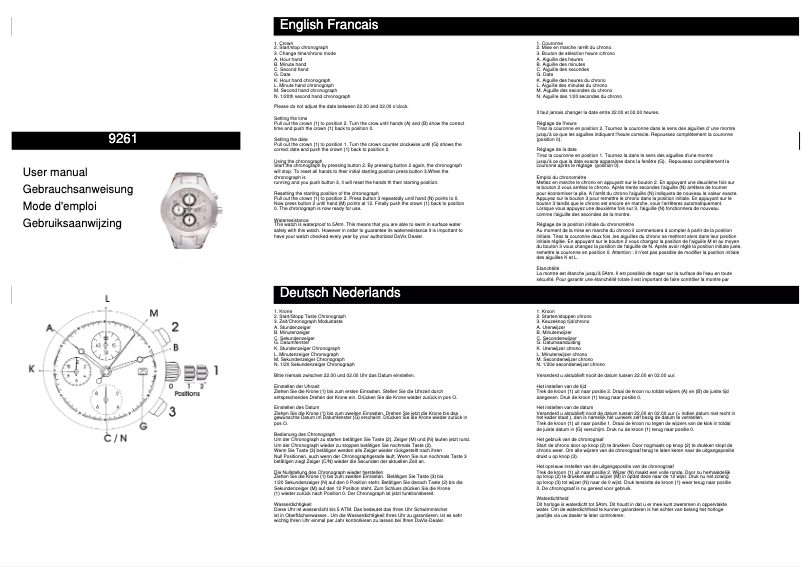 Image de la première page du manuel de l'appareil 9261