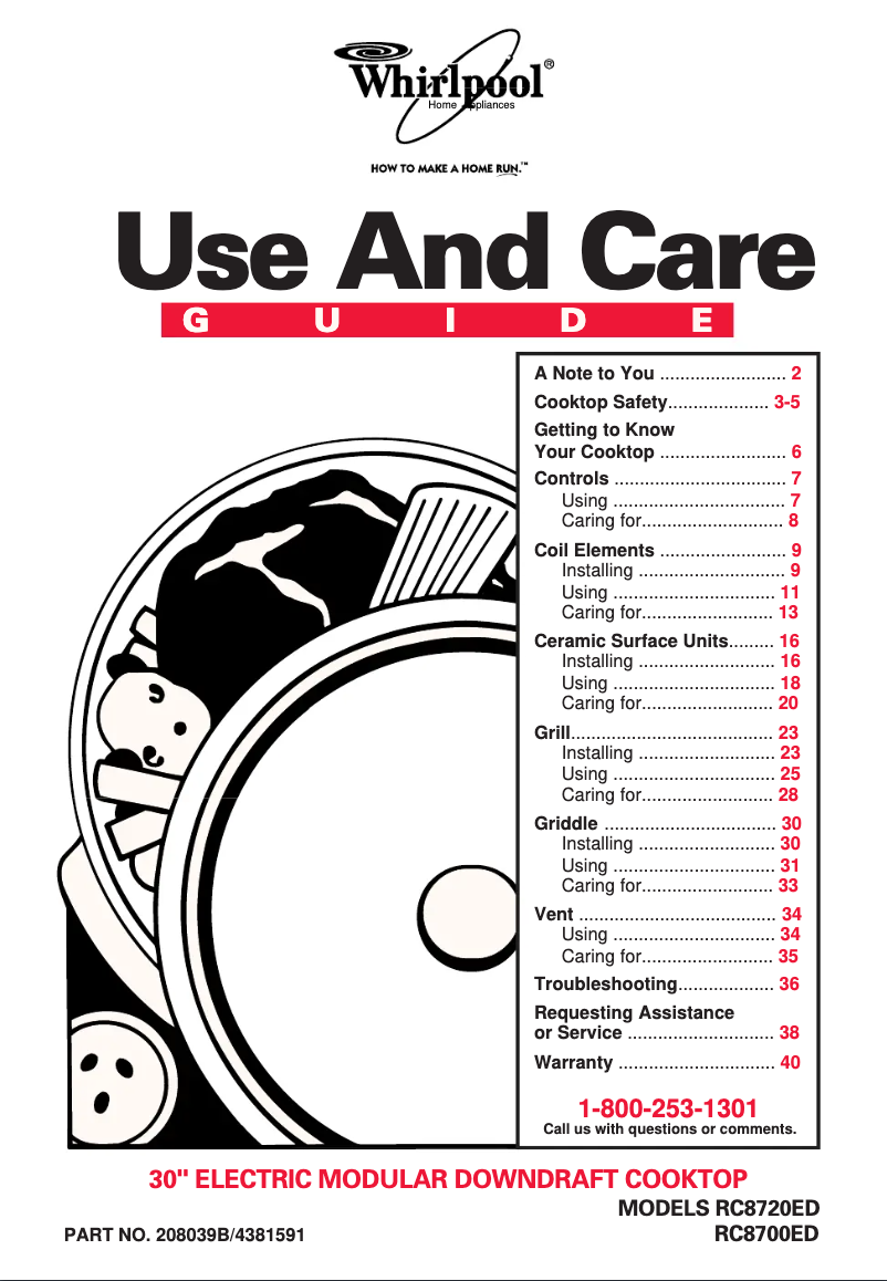 Page 1 de la notice Manuel utilisateur Whirlpool RC8700EDB0