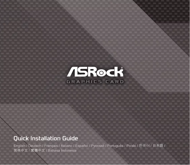 Page 1 de la notice Manuel utilisateur Asrock Radeon RX 7600 XT Challenger 16GB OC