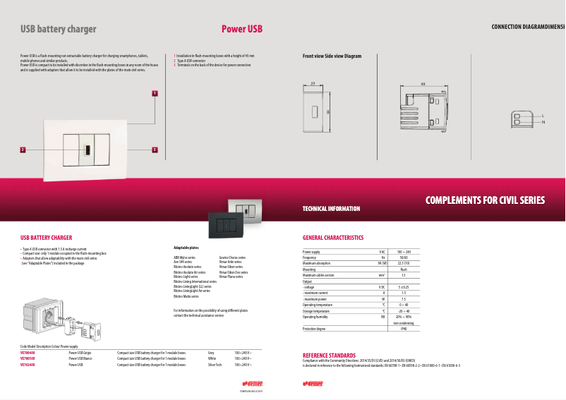 Page n°1 - Manuel utilisateur Vemer Power USB