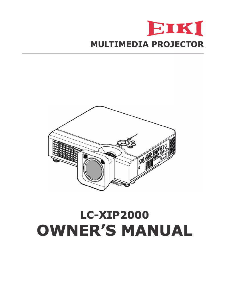 Image de la première page du manuel de l'appareil LC-XIP2000