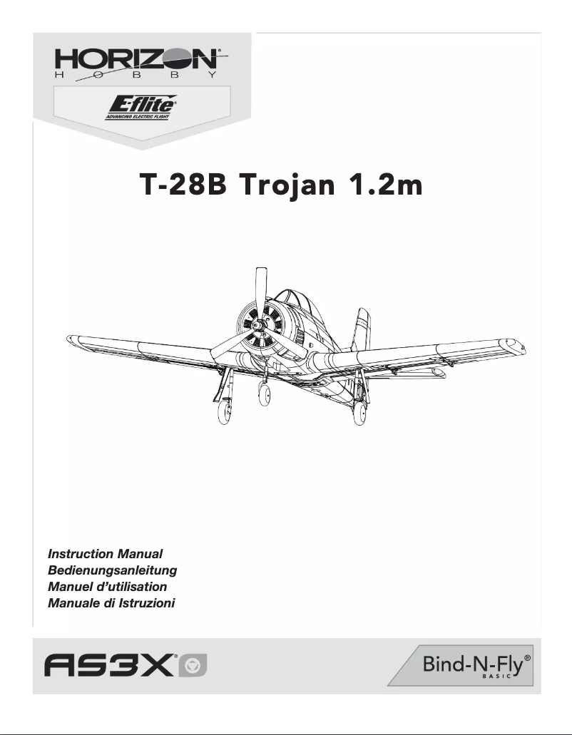 Page 1 de la notice Manuel utilisateur E-flite T-28 1.2m BNF Basic