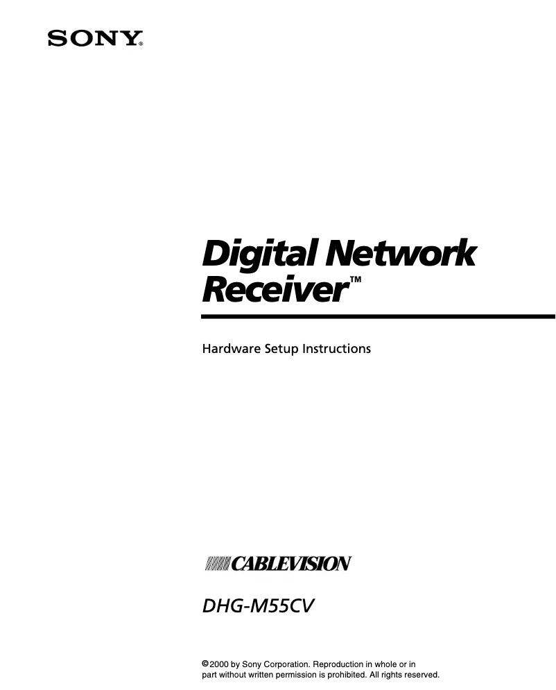Page n°1 - Manuel utilisateur Sony DHG-M55CV