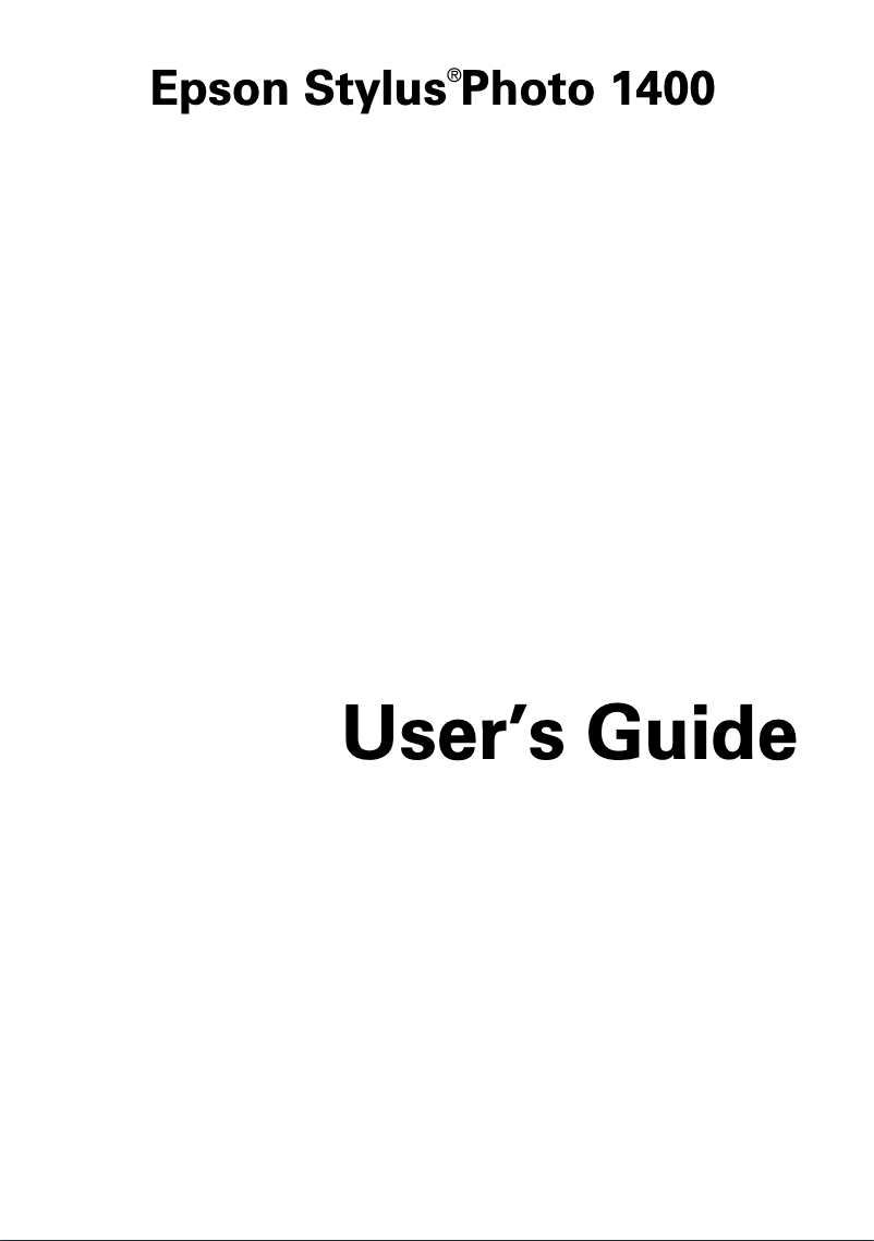Page 1 de la notice Manuel utilisateur Epson Stylus Photo 1400