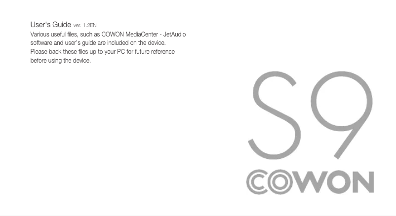 Image de la première page du manuel de l'appareil S9