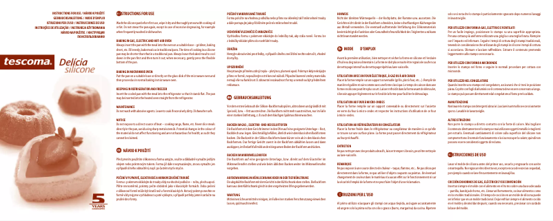 Page 1 de la notice Manuel utilisateur Tescoma Delícia Silicone 629280