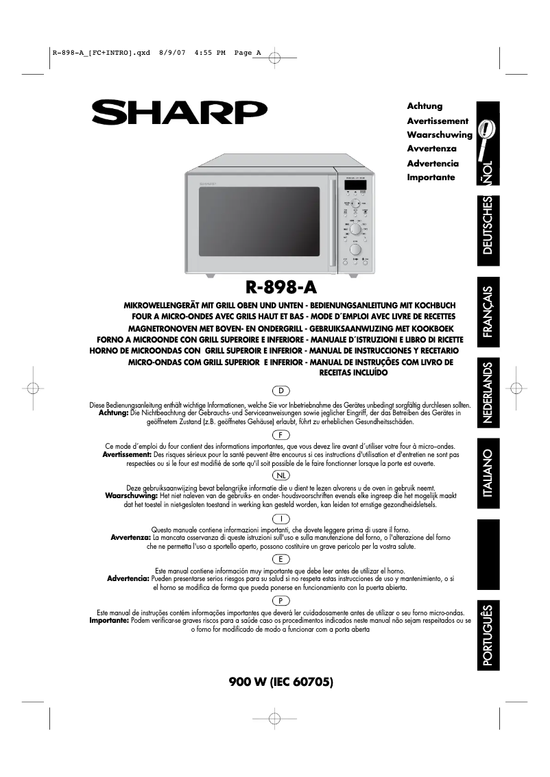 Image de la première page du manuel de l'appareil R898ALA