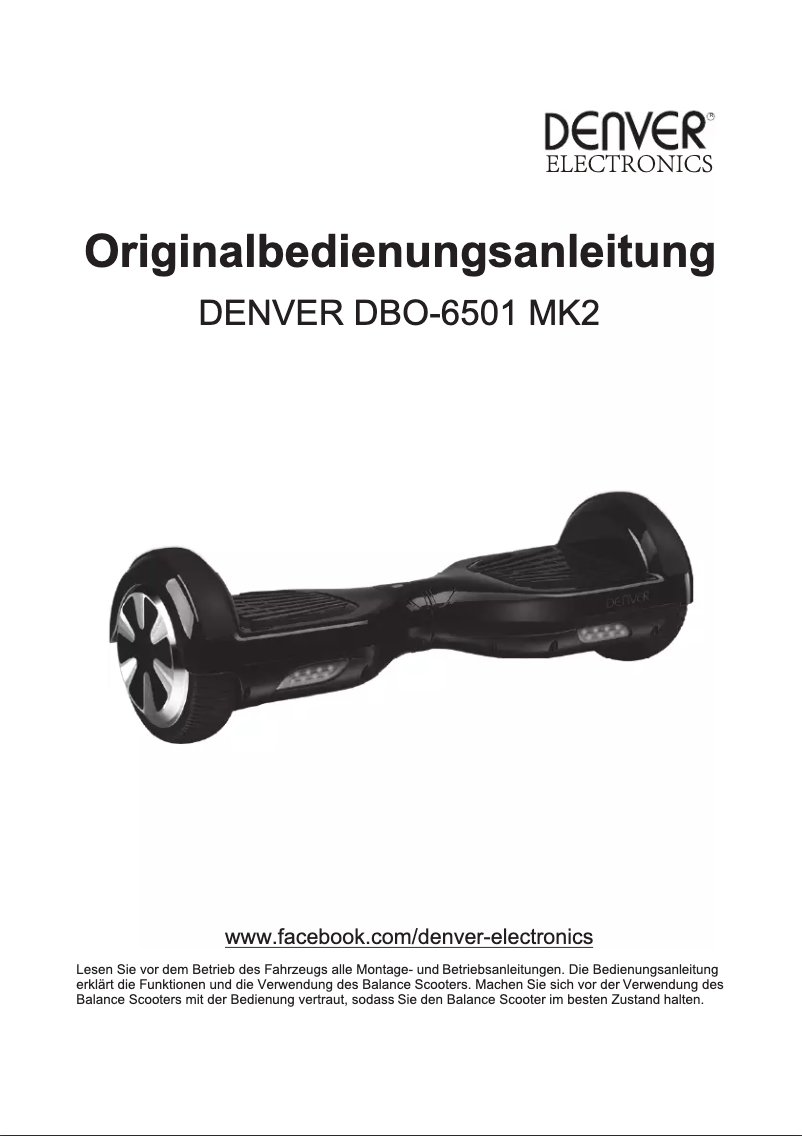 Página 1 del manual Manual de usuario Denver DBO-6501 MK2