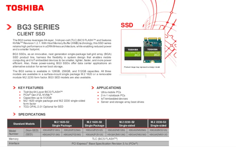 Page n°1 - Manuel utilisateur Toshiba BG3