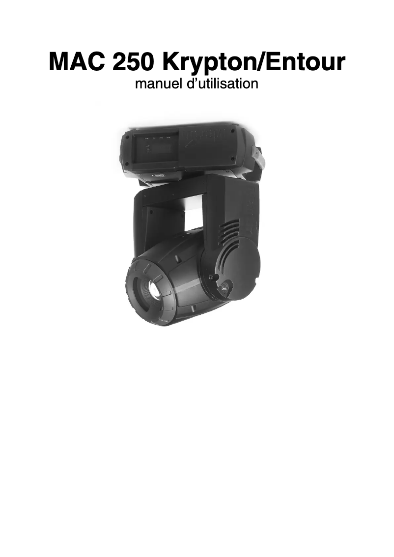 Image de la première page du manuel de l'appareil MAC 250 Krypton