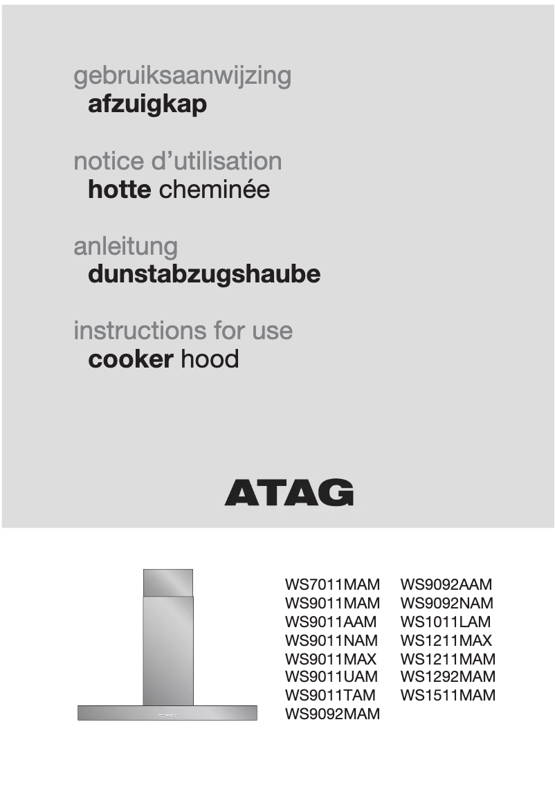 Page n°1 - Manuel utilisateur Atag WS9092MAM