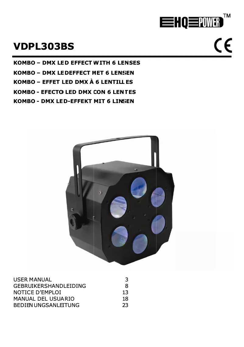 Page 1 de la notice Manuel utilisateur HQ Power Kombo