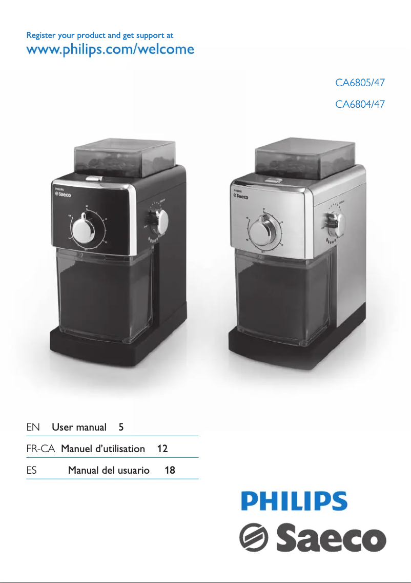 Página 1 del manual Manual de usuario Philips Saeco CA6805