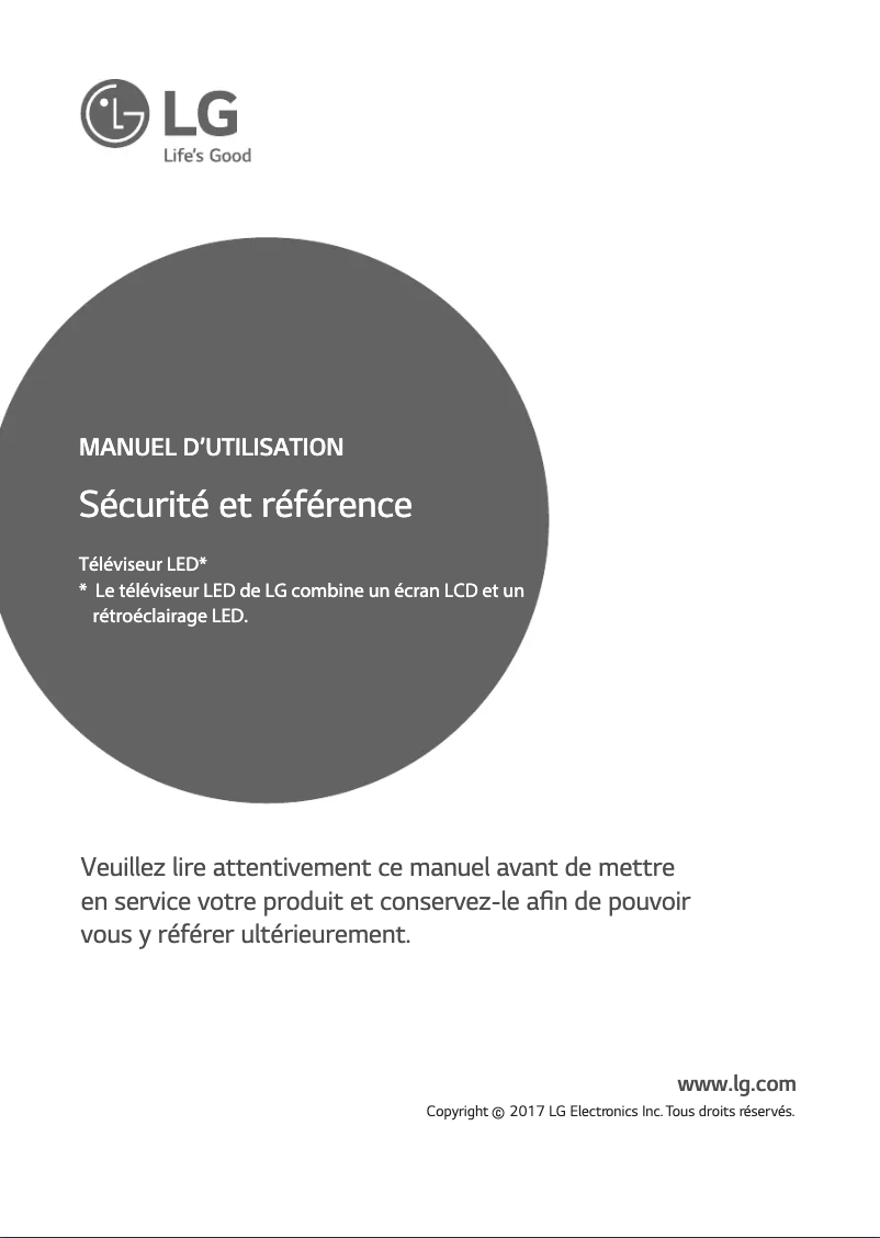 Page 1 de la notice Manuel utilisateur LG 43LJ522T