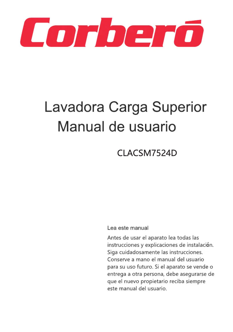 Image de la première page du manuel de l'appareil CLACSM7524D