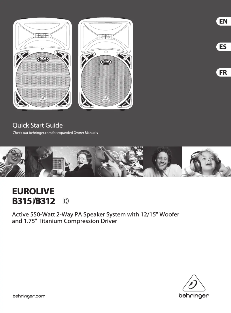 Page n°1 - Guide de démarrage rapide Behringer Eurolive B312D