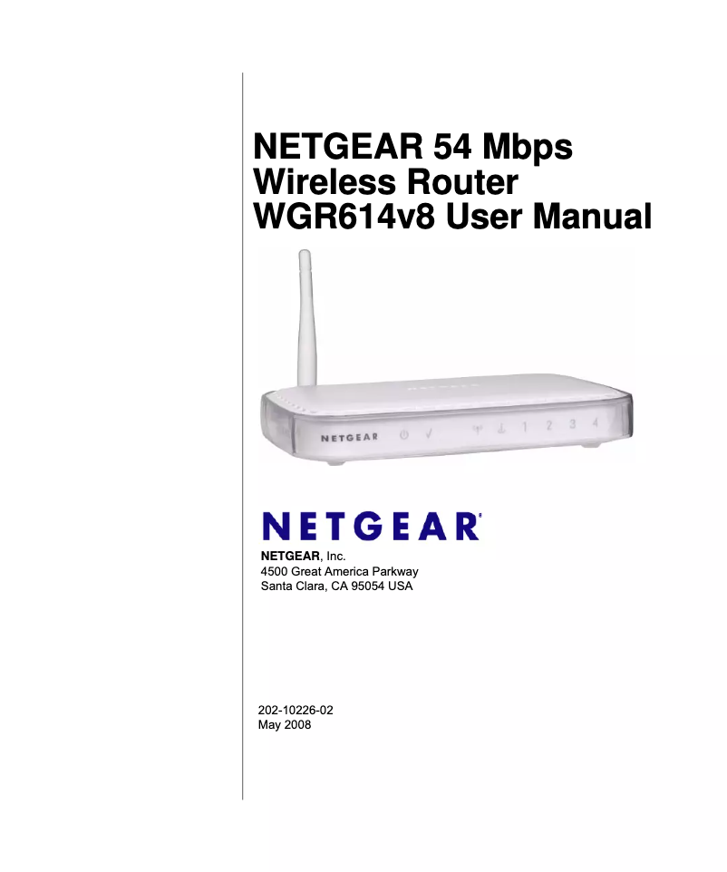 Page 1 de la notice Manuel utilisateur Netgear WGR614v8