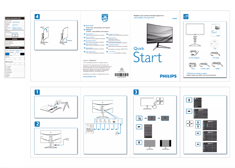 Página 1 del manual Guía de inicio rápido Philips Momentum 278M6FJMB