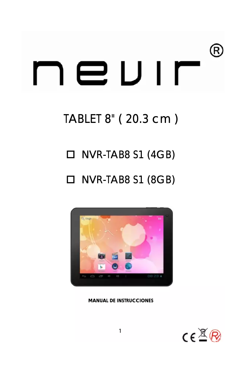 Page n°1 - Manuel utilisateur Nevir NVR-TAB8 S1 (4GB)