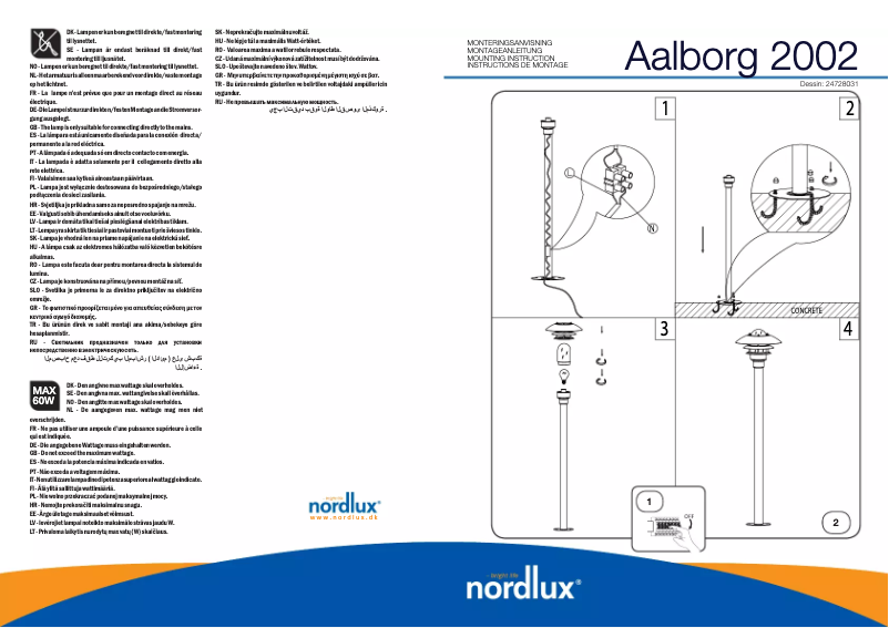 Page n°1 - Manuel utilisateur Nordlux Aalborg 2002
