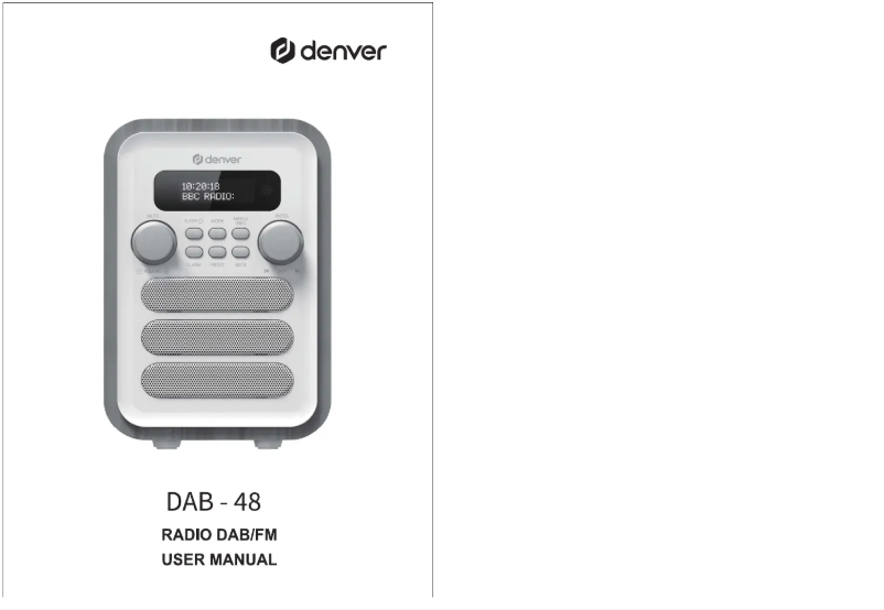 Page 1 de la notice Manuel utilisateur Denver DAB-48