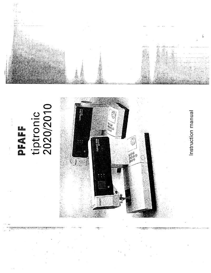 Page 1 de la notice Manuel utilisateur Pfaff Tipronic 2010