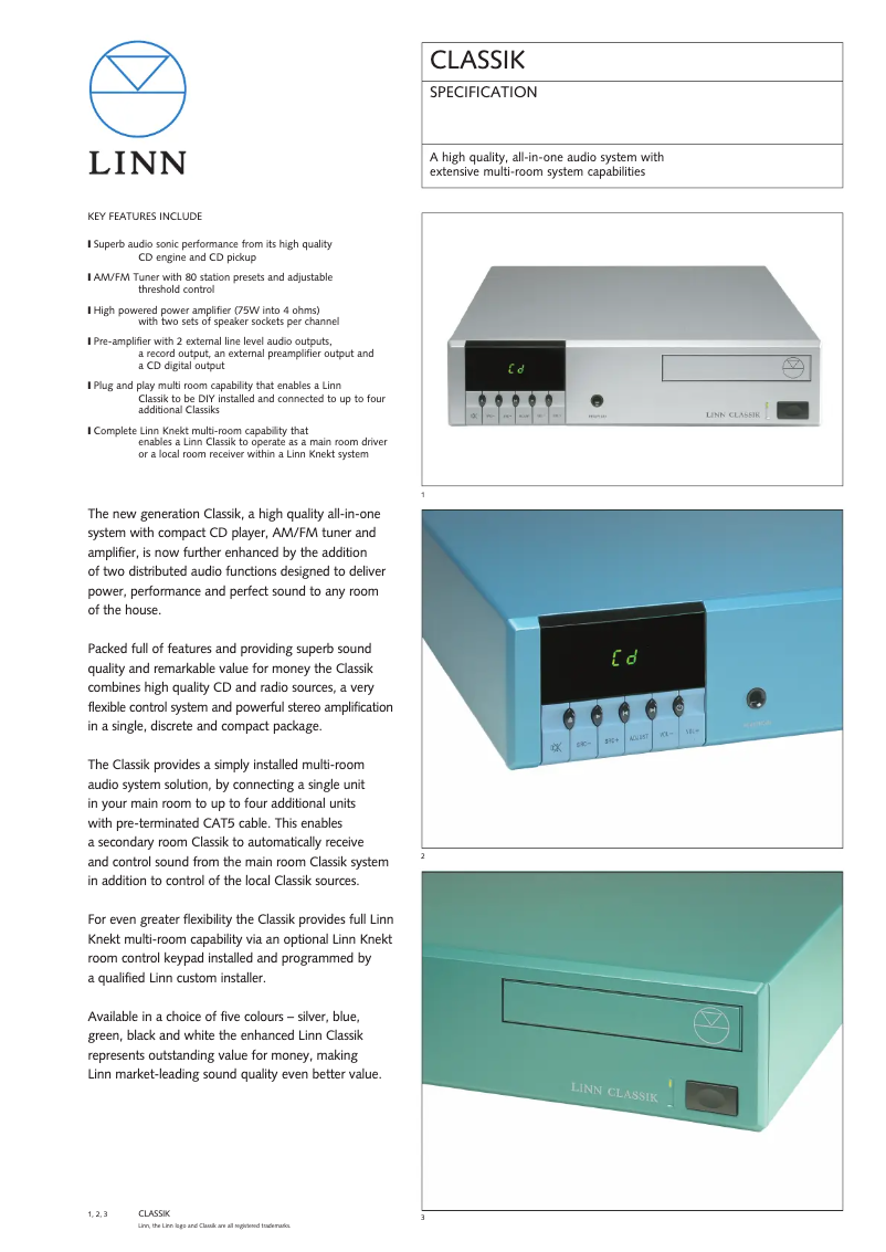 Page 1 de la notice Manuel utilisateur Linn Classik-K