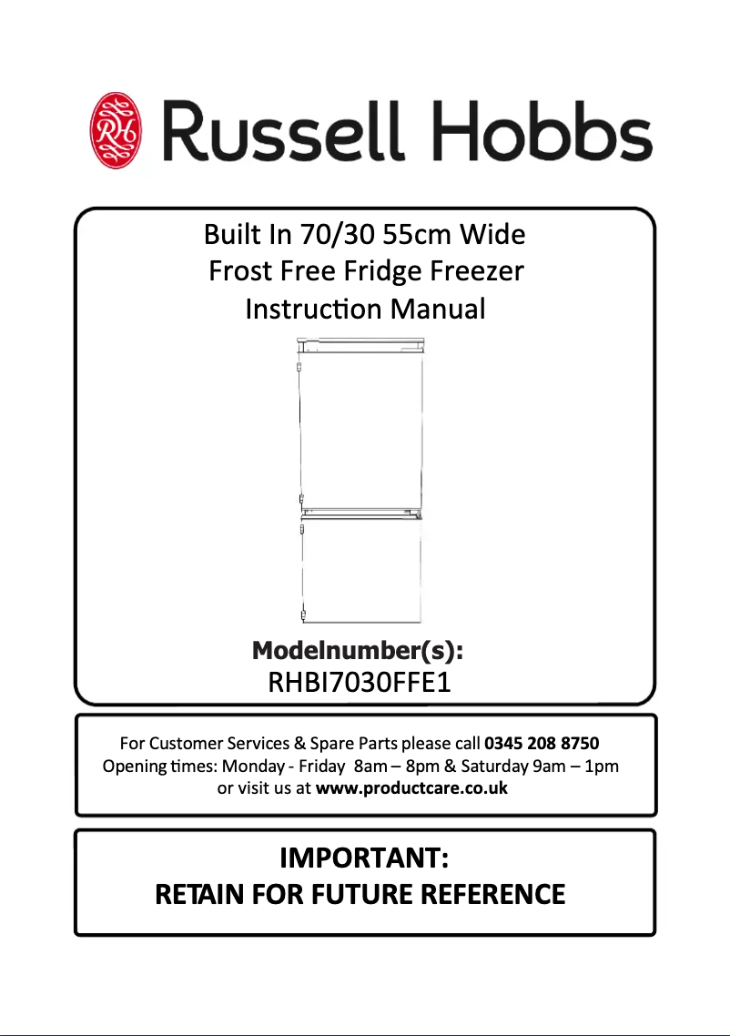 Page 1 de la notice Manuel utilisateur Russell Hobbs RHBI7030FFE1