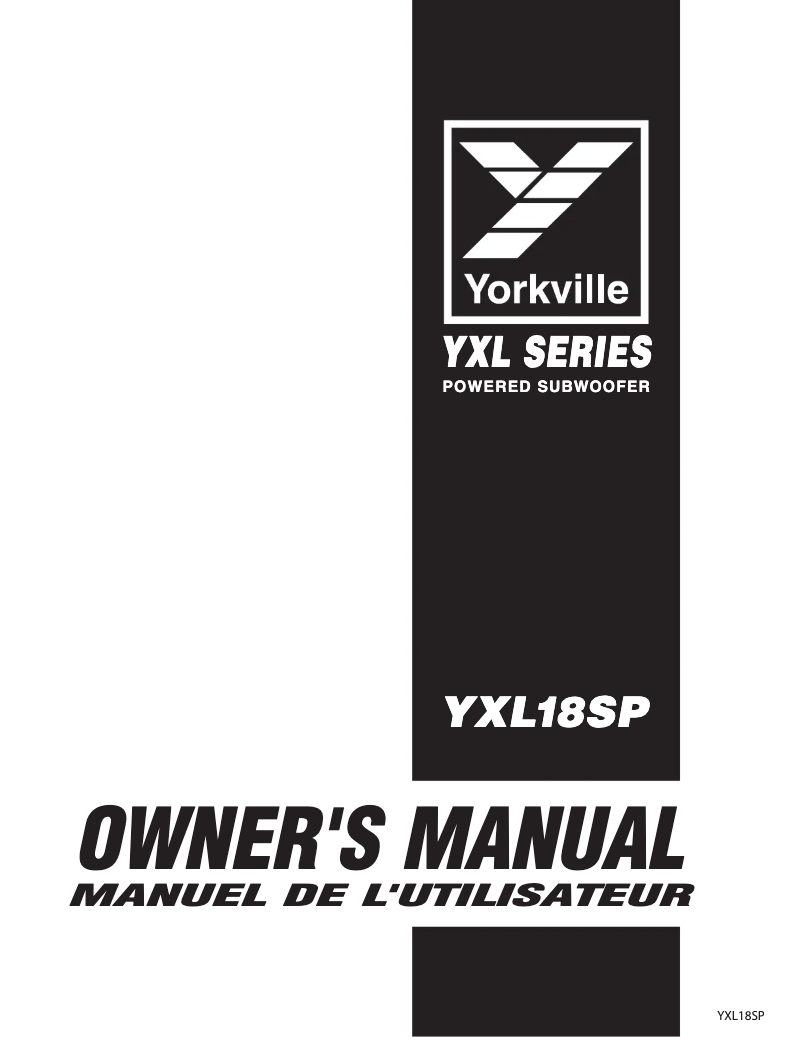 Page 1 de la notice Manuel utilisateur Yorkville YXL18SP