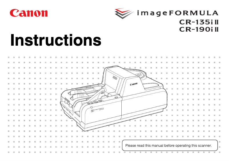 Page 1 de la notice Manuel utilisateur Canon imageFORMULA CR-190i II