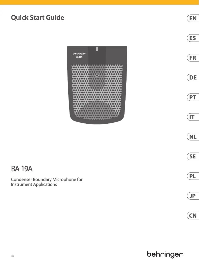 Page 1 de la notice Manuel utilisateur Behringer BA 19A