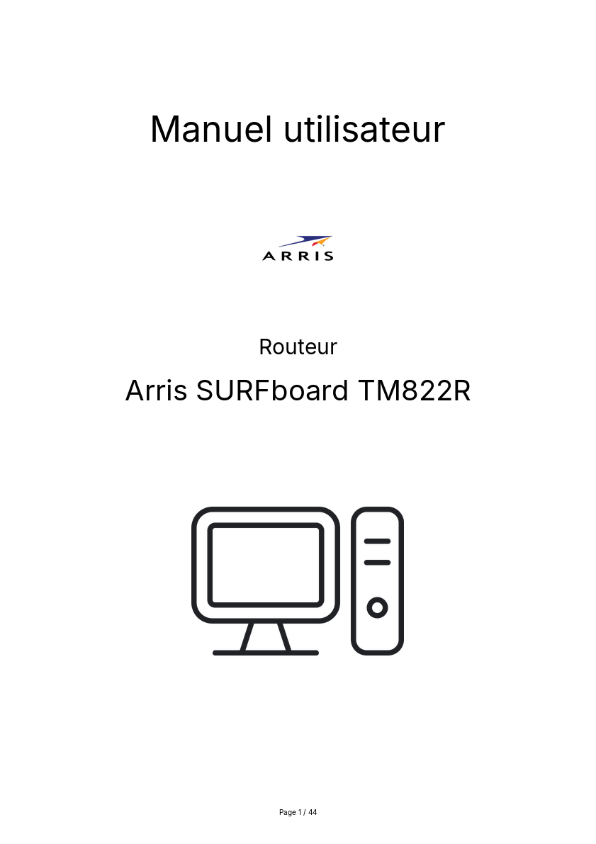 Page n°1 - Manuel utilisateur Arris SURFboard TM822R
