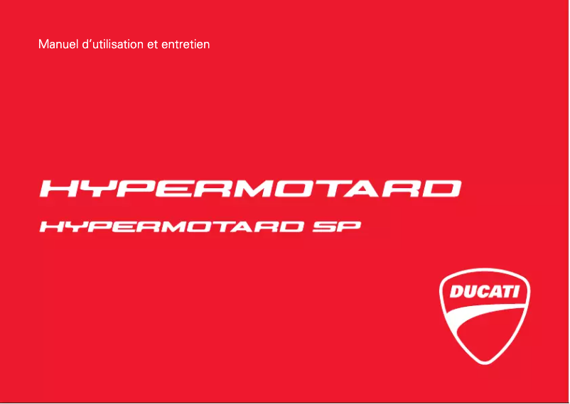 Image de la première page du manuel de l'appareil Hypermotard SP (2015)