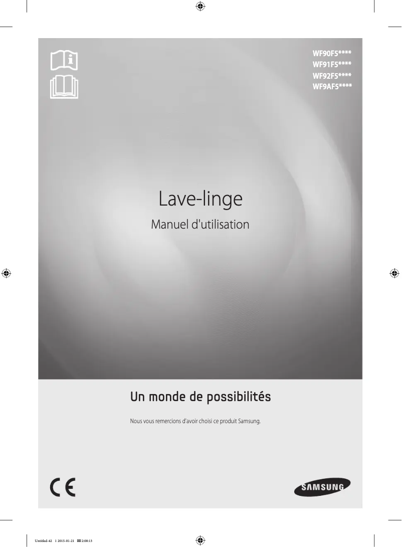 Image de la première page du manuel de l'appareil WF90F5E0W2W