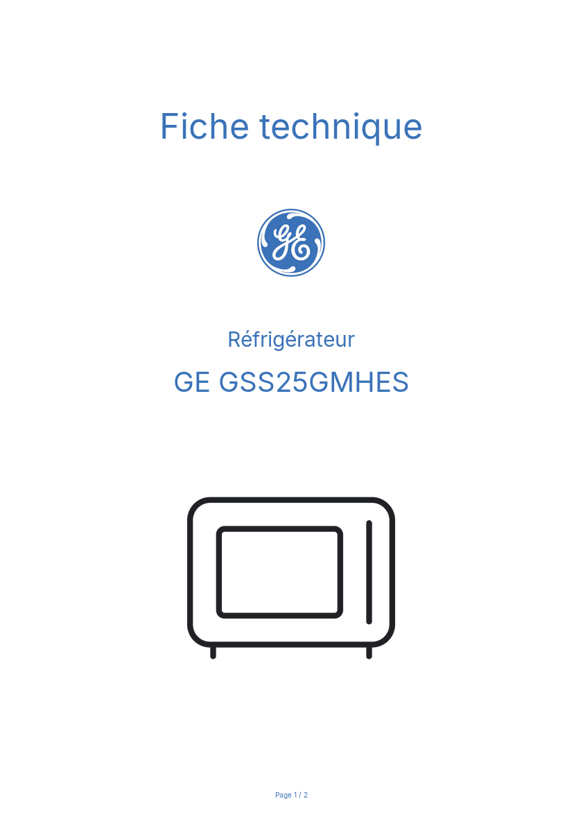 Image de la première page du manuel de l'appareil GSS25GMHES