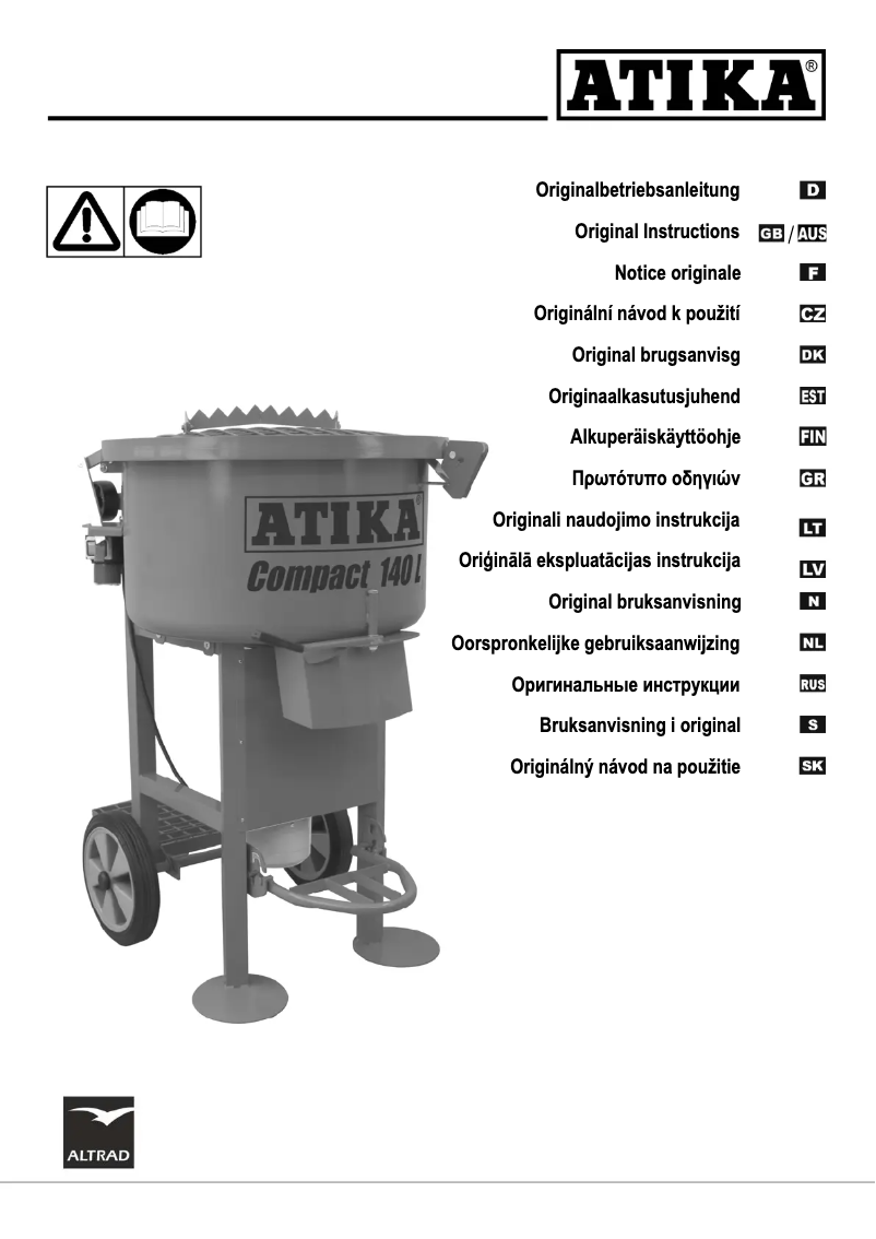 Page 1 de la notice Manuel utilisateur ATIKA Compact 140