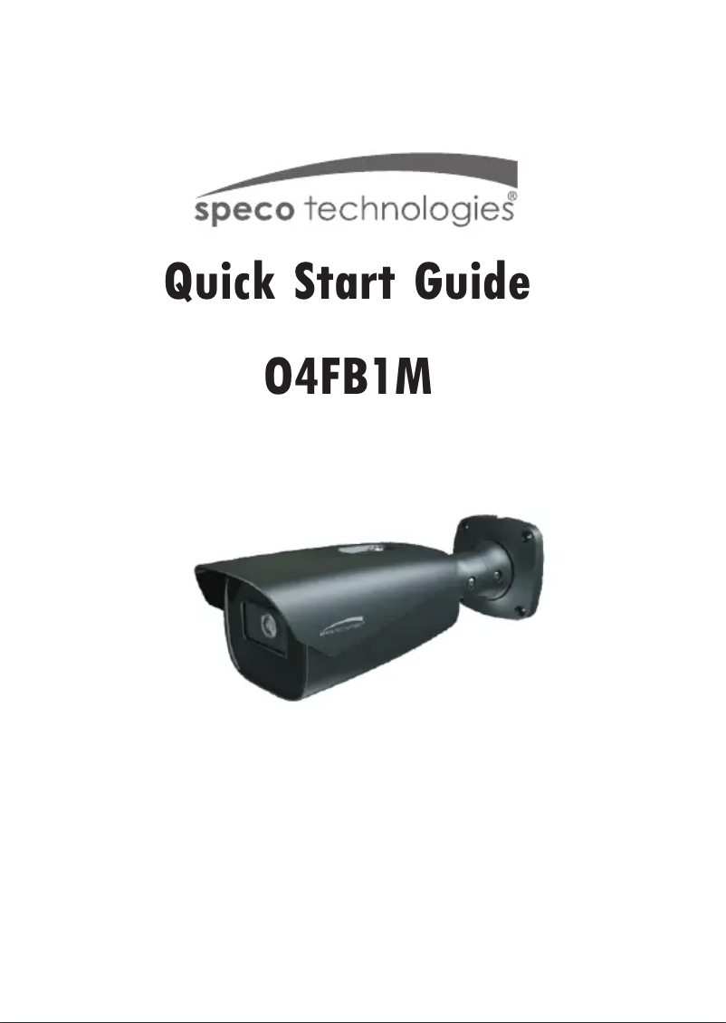 Page 1 de la notice Guide de démarrage rapide Speco Technologies O4FB1M