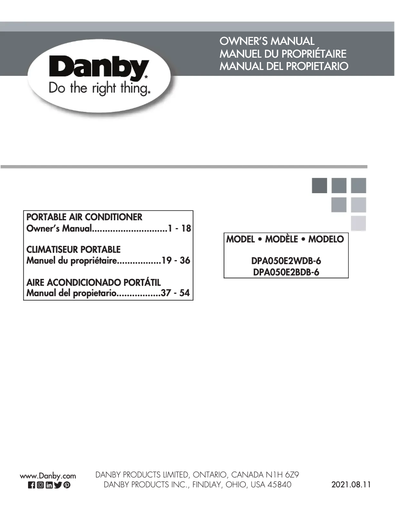 Página 1 del manual Manual de usuario Danby DPA050E2WDB-6