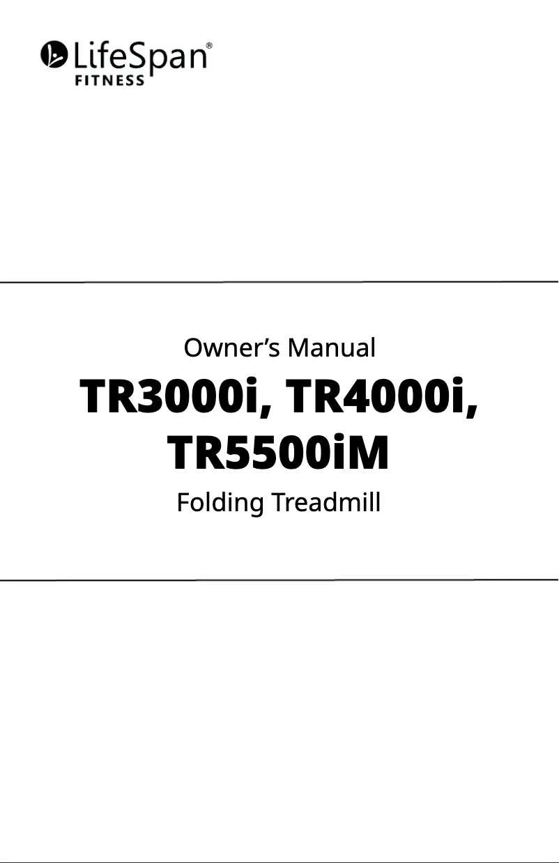 Page n°1 - Manuel utilisateur LifeSpan TR3000iT
