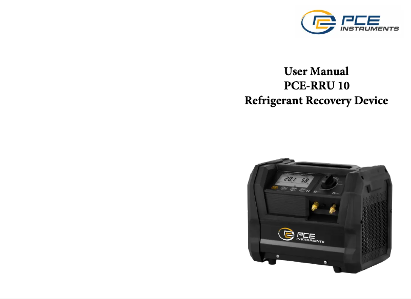 Image de la première page du manuel de l'appareil PCE-RRU 10
