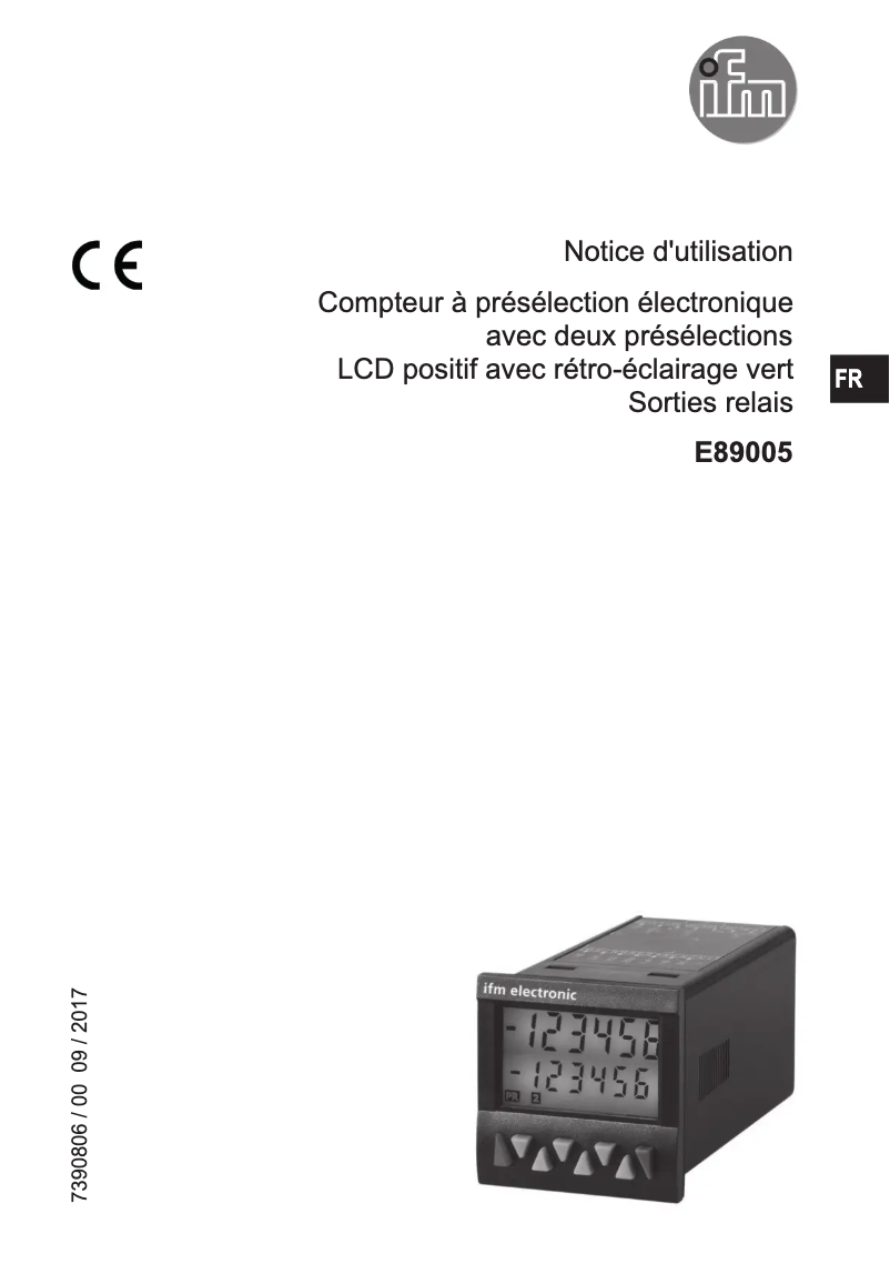 Page 1 de la notice Manuel utilisateur IFM E89005