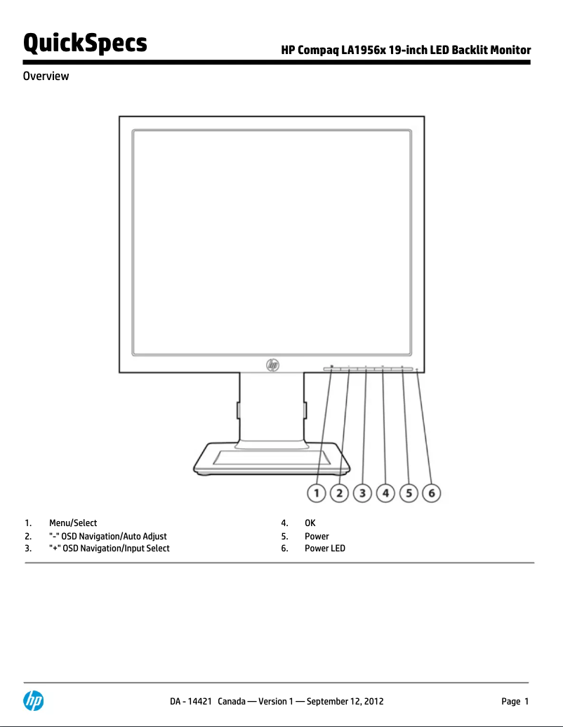 Page 1 de la notice Manuel utilisateur Compaq LA1956x