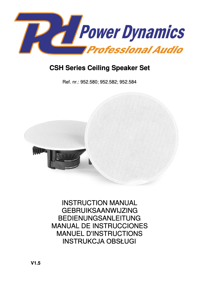 Page 1 de la notice Manuel utilisateur Power Dynamics CSH50