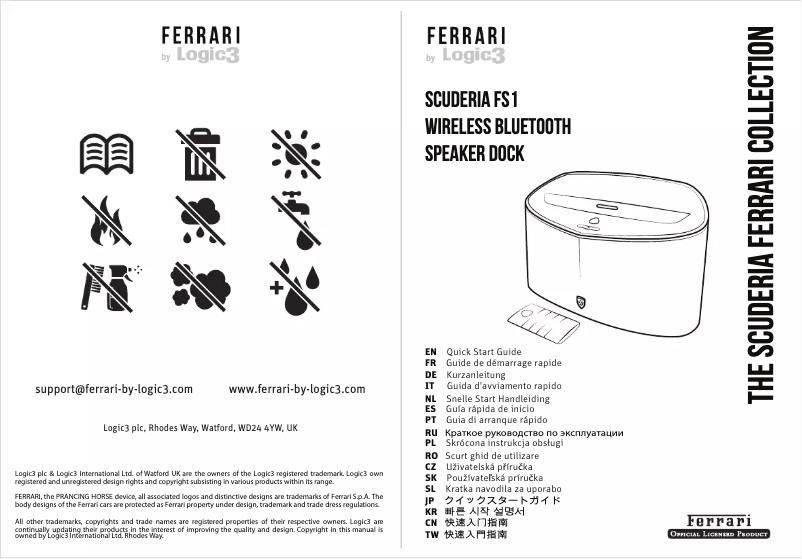 Page 1 de la notice Manuel utilisateur Ferrari by Logic3 Scuderia FS1