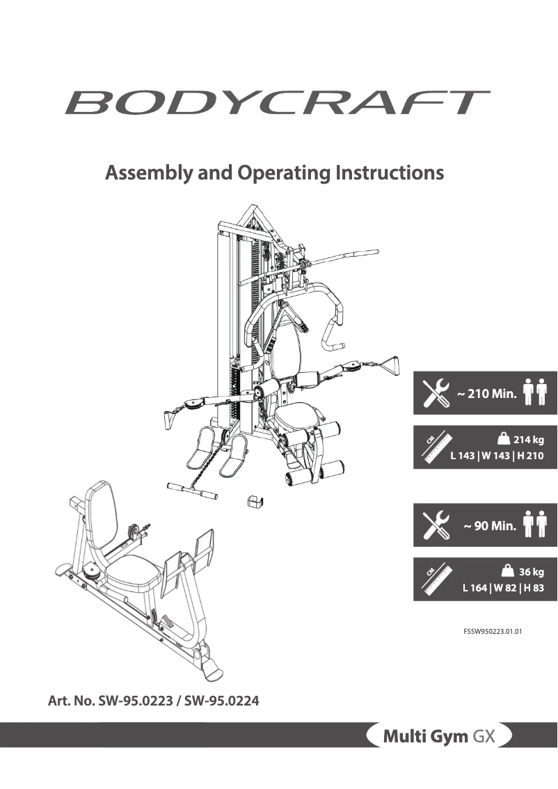 Page 1 de la notice Manuel utilisateur BodyCraft Multi Gym GX