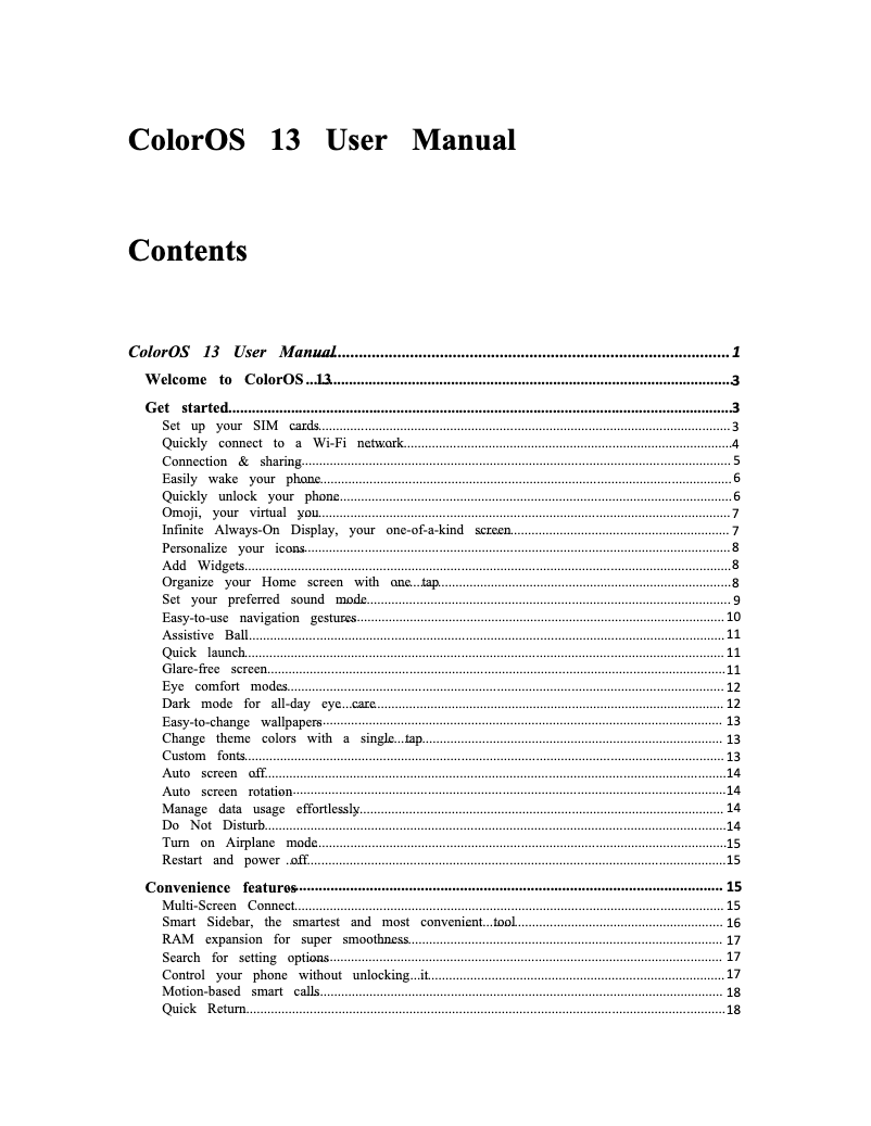 Image de la première page du manuel de l'appareil A98 5G