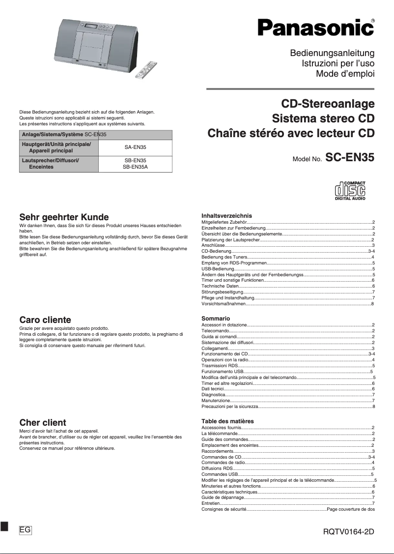 Image de la première page du manuel de l'appareil SC-EN35